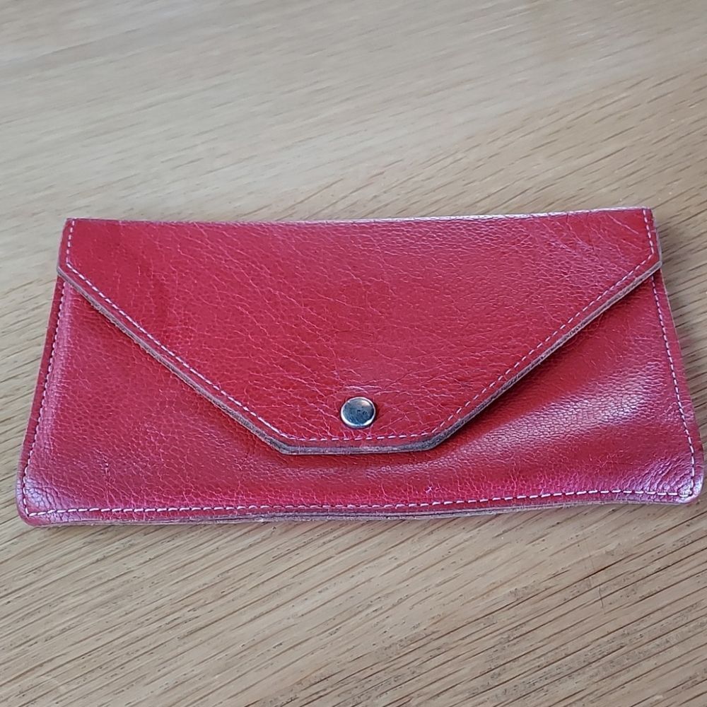 Vintage Red Leather Cash Wallet